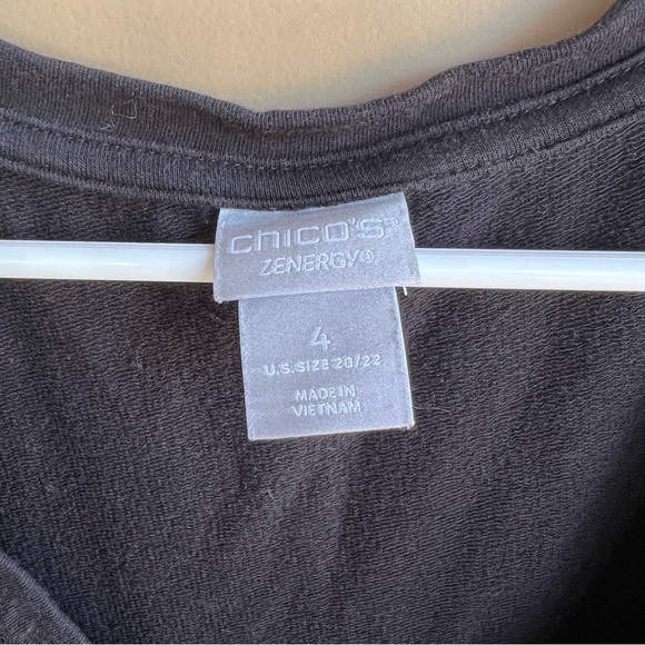 Zenergy by Chico's Black Long Sleeve Tunic Top - Size 22/24 - Modest Casual - Picture 3 of 5